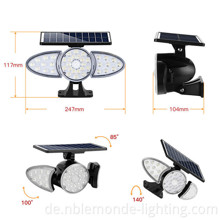 Emergency Security Motion Sensor Solar Led Wall Light